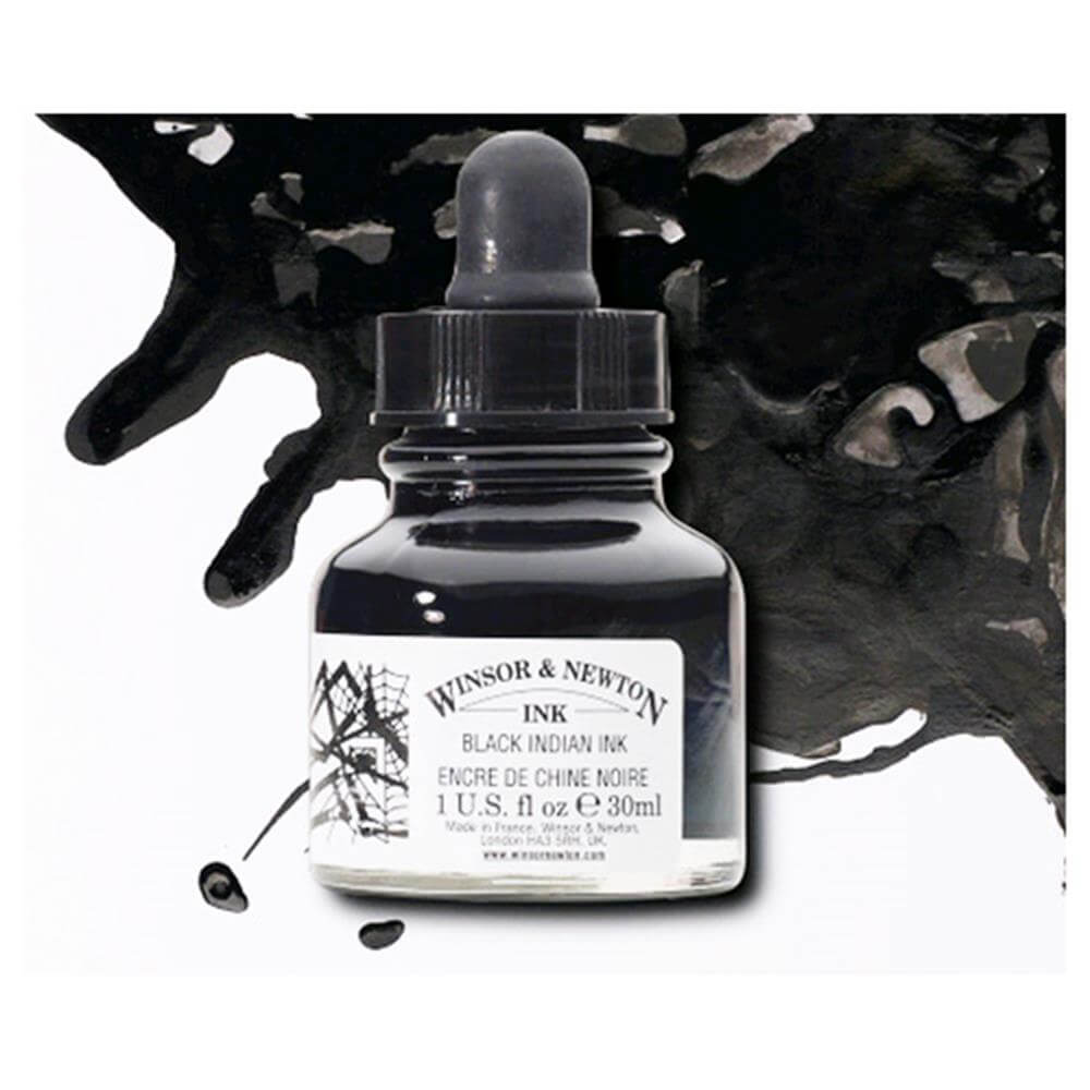 Winsor and Newton Black Indian Ink 30ml